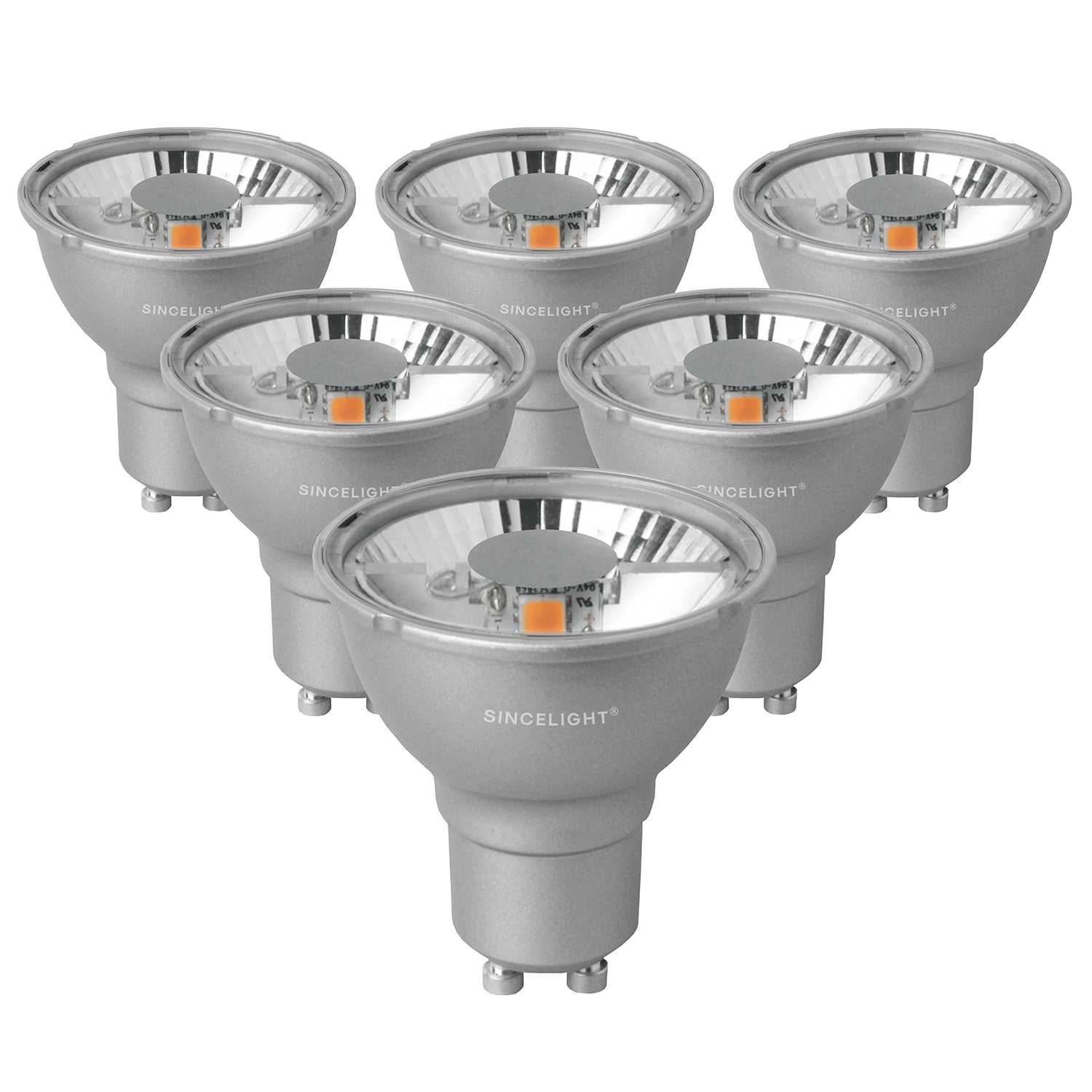 Pack of 6, PAR16 Led Gu10 Reflector Bulbs,5W,2700-6500K,220V, Professional Anti-Glare Spo light Downlights For Home Office Light