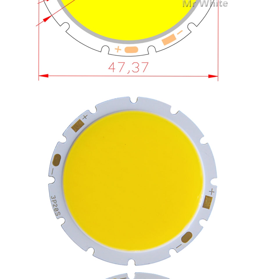 LED 49mm 42mm round LED COB Light Source Module warm nature white 15W 20W 30W lamp flip chips for downlight