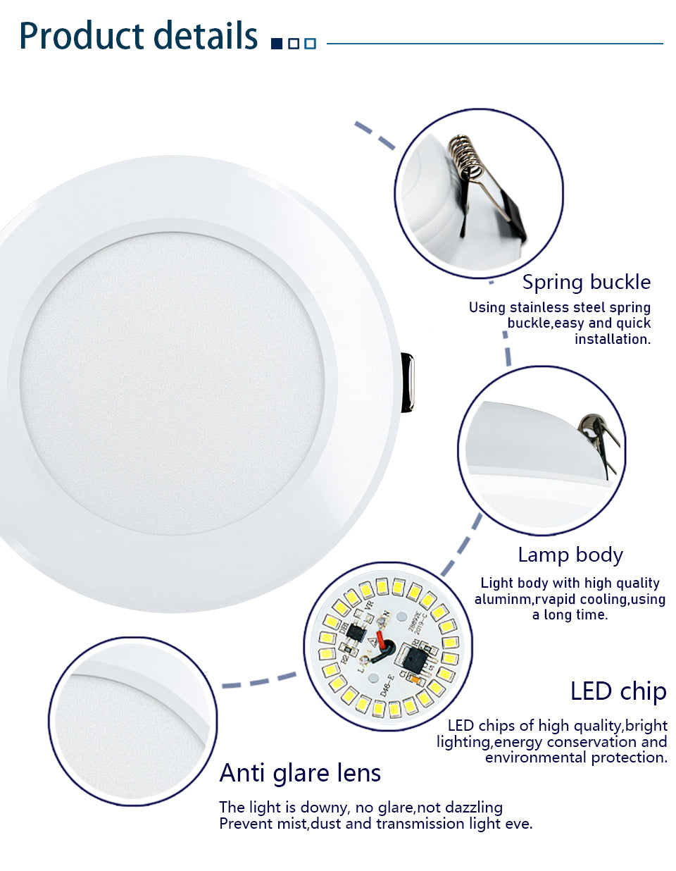 LED Downlight 3W 5W 7W 9W 12W 15W 10pcs/lot Round Recessed Lamp 220V Down Light Home Decor Bedroom Kitchen Indoor Spot Lighting