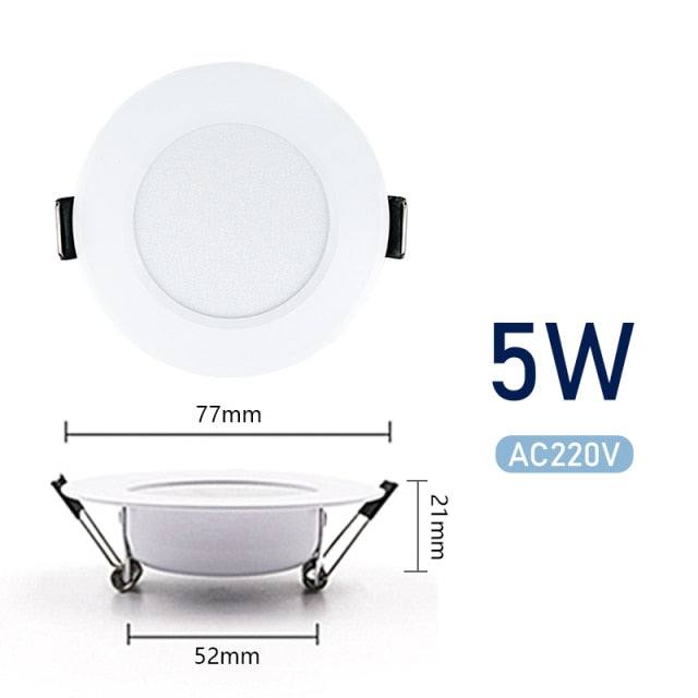 LED Downlight 3W 5W 7W 9W 12W 15W 10pcs/lot Round Recessed Lamp 220V Down Light Home Decor Bedroom Kitchen Indoor Spot Lighting