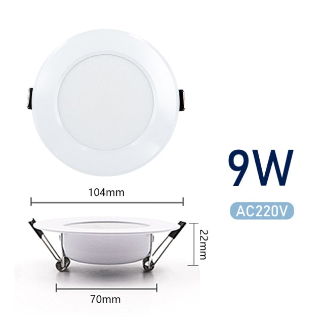 LED Downlight 3W 5W 7W 9W 12W 15W 10pcs/lot Round Recessed Lamp 220V Down Light Home Decor Bedroom Kitchen Indoor Spot Lighting