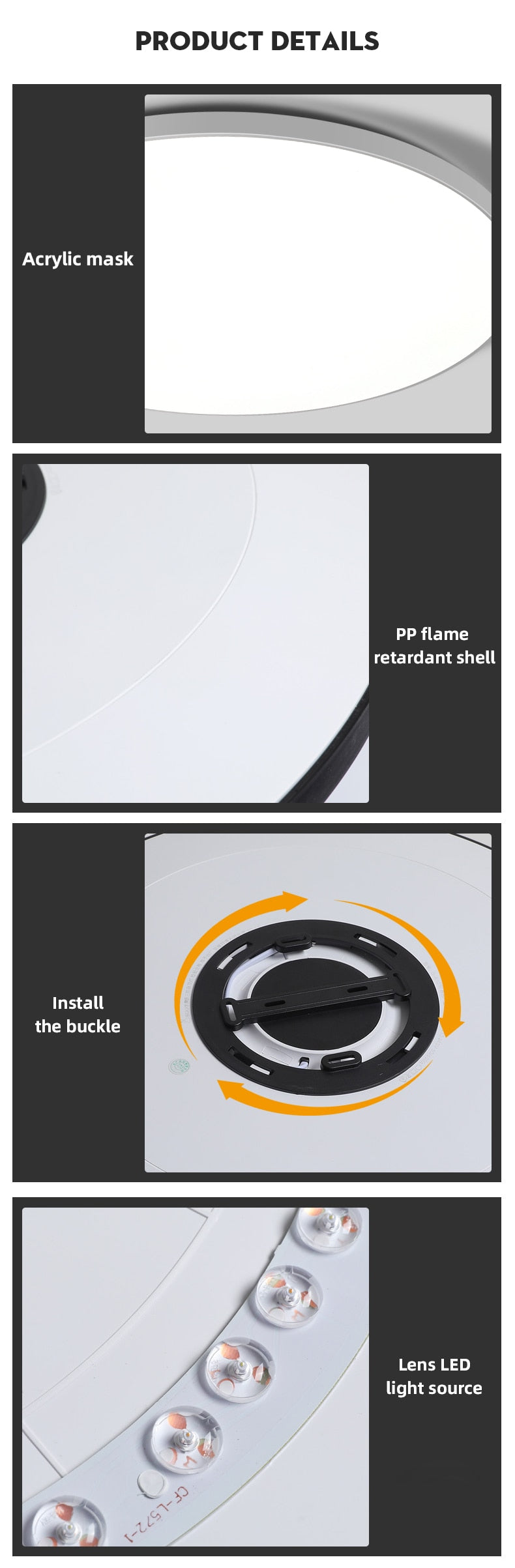 LED Panel Light 15W 20W 40W 50W Surface Ceiling Downlight AC165-265V Round Ceiling Lamp For Indoor Home Lighting Kitchen Bedroom