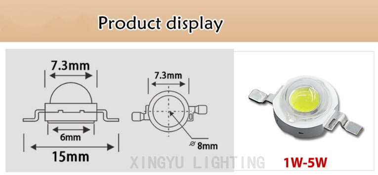 High Power DC 3.2-3.6V 10pcs 1W 3W 5W LED Beads Light Diode LED Chip SMD Warm White For SpotLight Downlight DIY Lamp Bulb