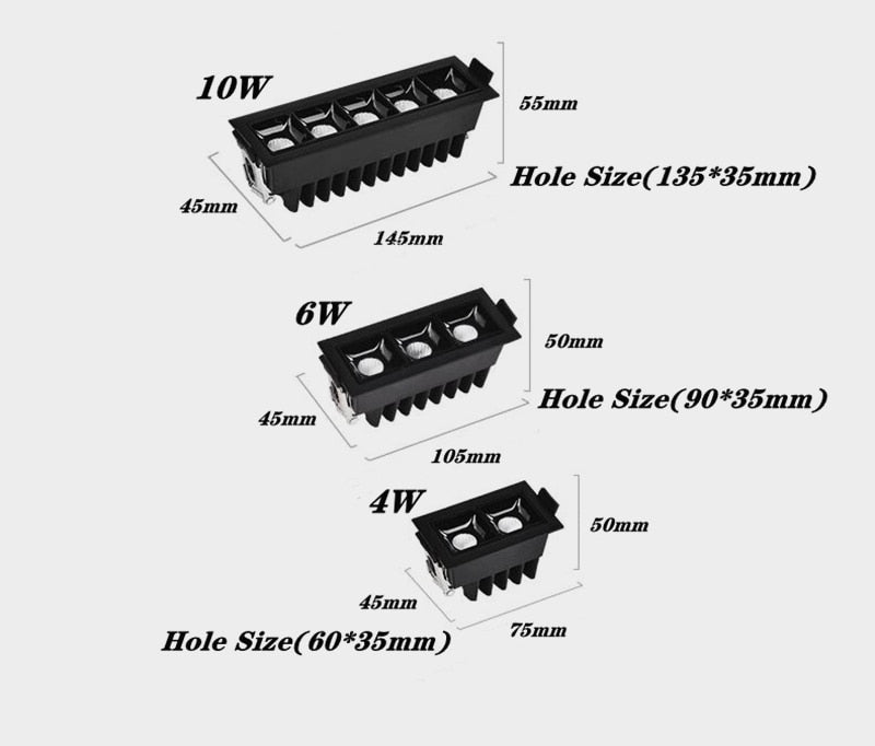 LED downlightStrip dimmable recessed LED ceiling lights, 2w, 4w, 6w 10W, 20W, 30W, AC85 ~ 265V, COB LED downlights, indoor lighti