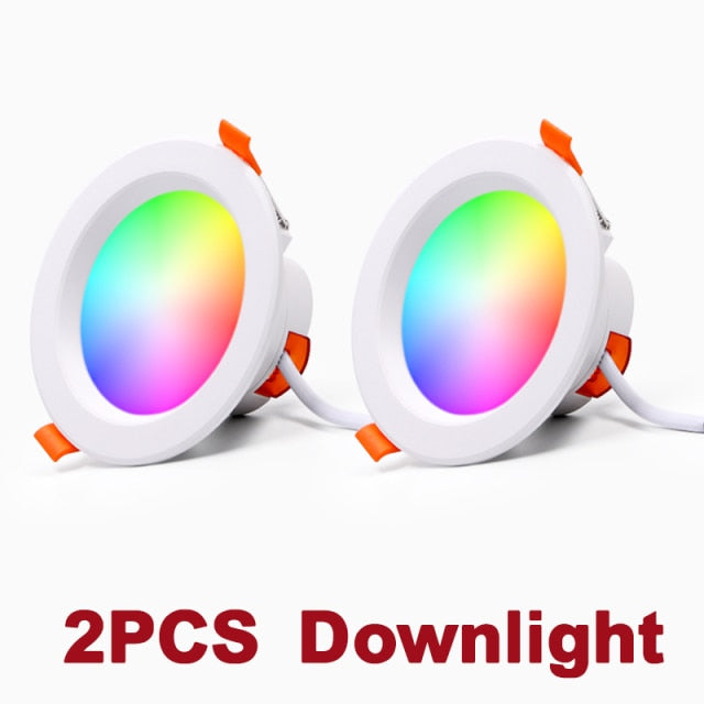 Smart Led Downlight RGB Recessed Round Spotlight Smart Home Tuya WiFi Dimmable Indoor lights Fixture 5W/7W/9W/15W CW+WW+RGB