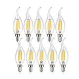 LED Bulb E14 4W/6W Dimmable Edison Retro Filament Candle Light AC220V C35 10pcs Warm/Cold White 360 Degree Energy Saving Lamp