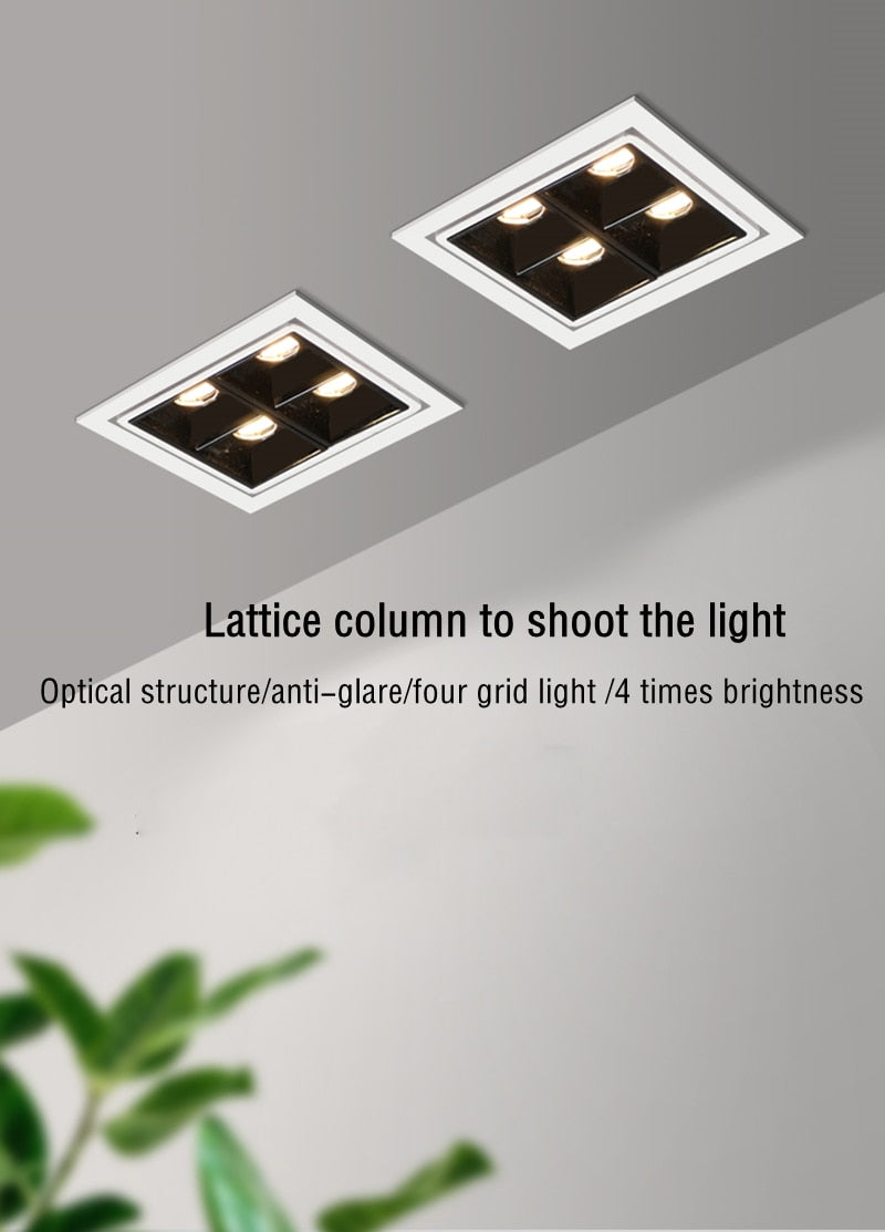 Thick Aluminum Adjustable Angle Recessed LED Spot Lighting 220V 110V Bedroom Kitchen Indoor Downlight 8W 16W 32W Ceiling light