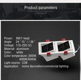 Thick Aluminum Adjustable Angle Recessed LED Spot Lighting 220V 110V Bedroom Kitchen Indoor Downlight 8W 16W 32W Ceiling light