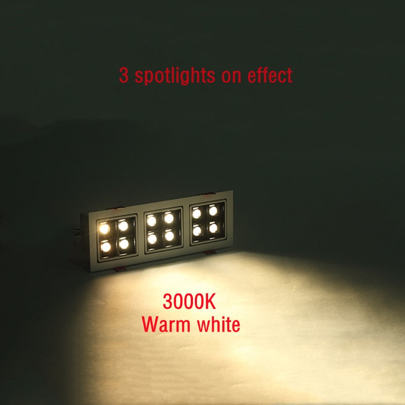 Thick Aluminum Adjustable Angle Recessed LED Spot Lighting 220V 110V Bedroom Kitchen Indoor Downlight 8W 16W 32W Ceiling light