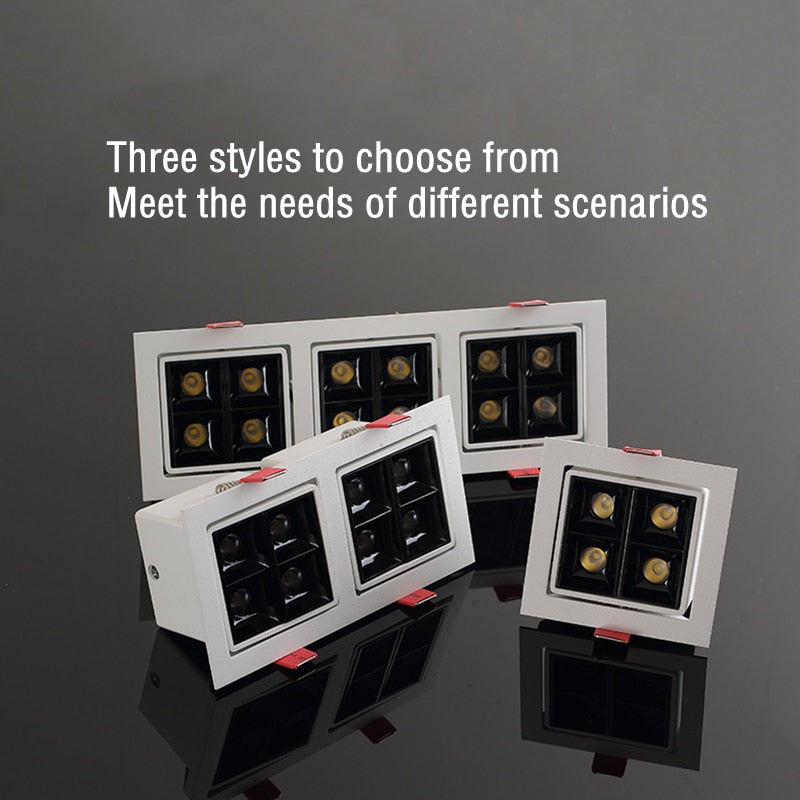 Thick Aluminum Adjustable Angle Recessed LED Spot Lighting 220V 110V Bedroom Kitchen Indoor Downlight 8W 16W 32W Ceiling light