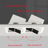 Thick Aluminum Adjustable Angle Recessed LED Spot Lighting 220V 110V Bedroom Kitchen Indoor Downlight 8W 16W 32W Ceiling light