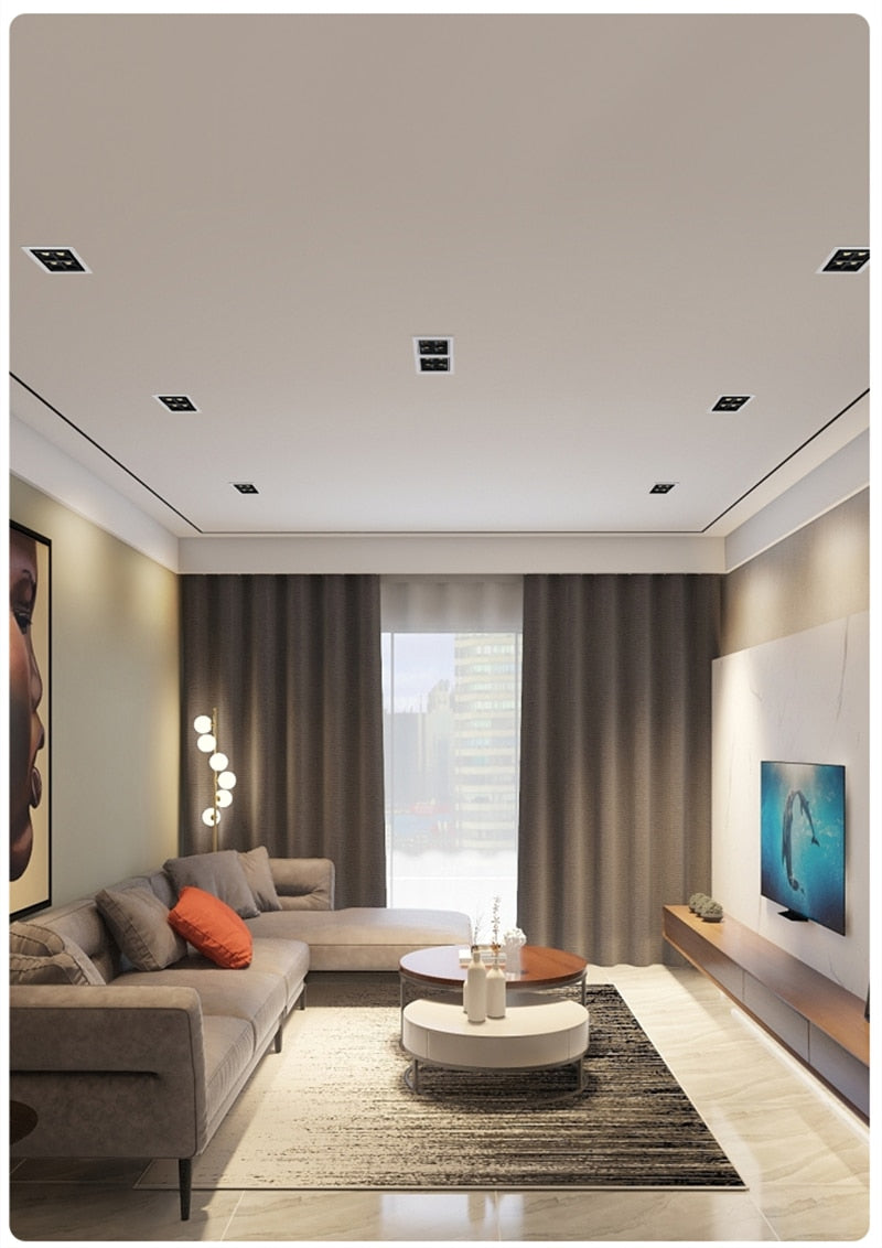 Thick Aluminum Adjustable Angle Recessed LED Spot Lighting 220V 110V Bedroom Kitchen Indoor Downlight 8W 16W 32W Ceiling light