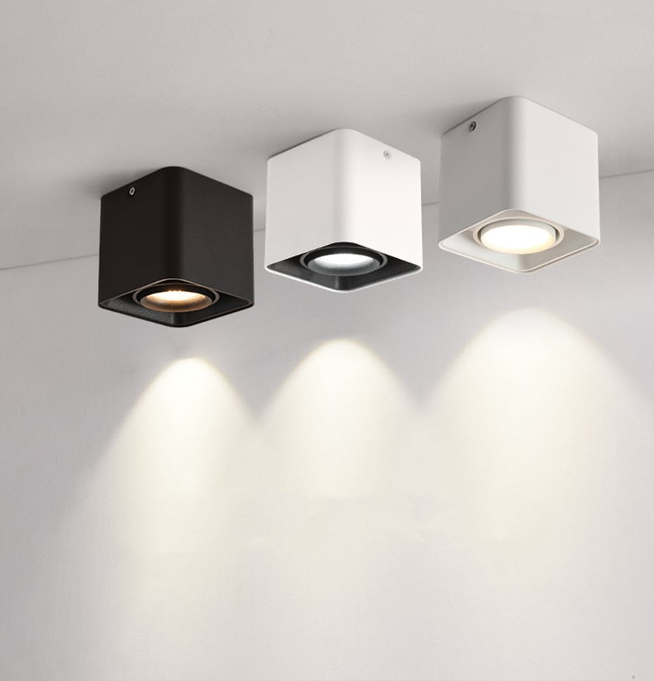 Square Surface Mounted Ceiling Downlight lamp 7W 14W ceiling led lights AC110V 220V cob led spot lights Ceiling Fixtures Lighting