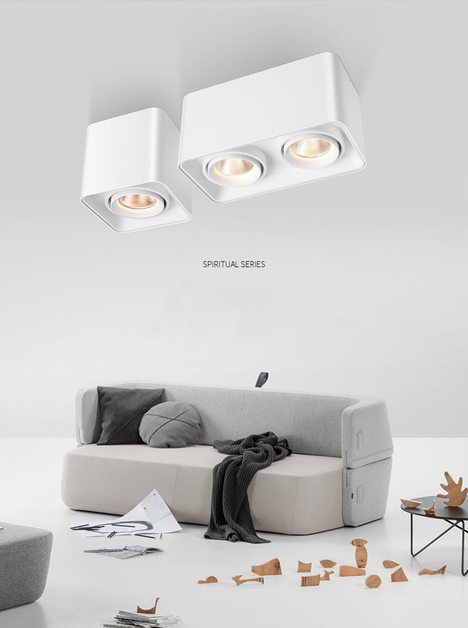 Square Surface Mounted Ceiling Downlight lamp 7W 14W ceiling led lights AC110V 220V cob led spot lights Ceiling Fixtures Lighting