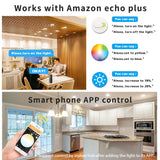 ZigBee 3.0 Pro Smart Ceiling Downlight RGBCCT work with Amazon Echo Plus SmartThings App/Voice/Remote Control 6W/9W/12W Spot