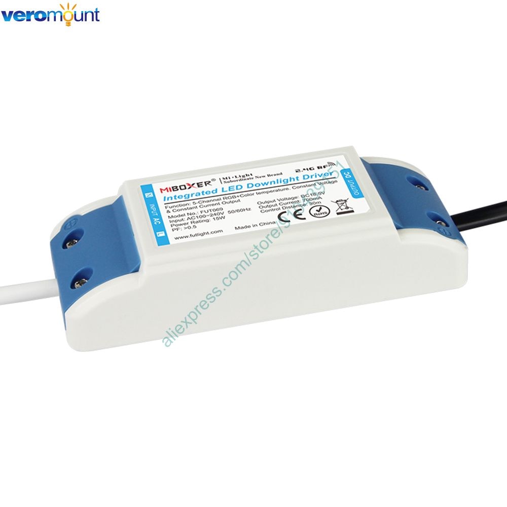 MiBoxer FUT069 15W RGB+CCT IP54 Downlight AC 110V 220V 2.4G RF Wireless Remote WiFi Smartphone APP Alexa Google Voice Control