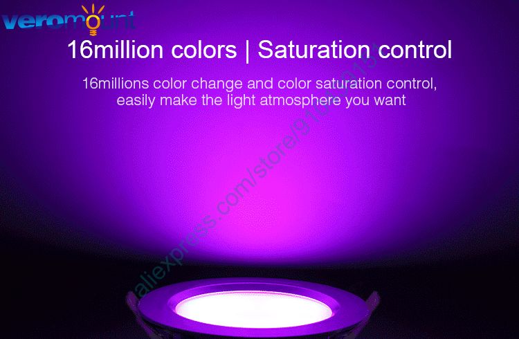 MiBoxer FUT069 15W RGB+CCT IP54 Downlight AC 110V 220V 2.4G RF Wireless Remote WiFi Smartphone APP Alexa Google Voice Control