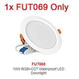 MiBoxer FUT069 15W RGB+CCT IP54 Downlight AC 110V 220V 2.4G RF Wireless Remote WiFi Smartphone APP Alexa Google Voice Control