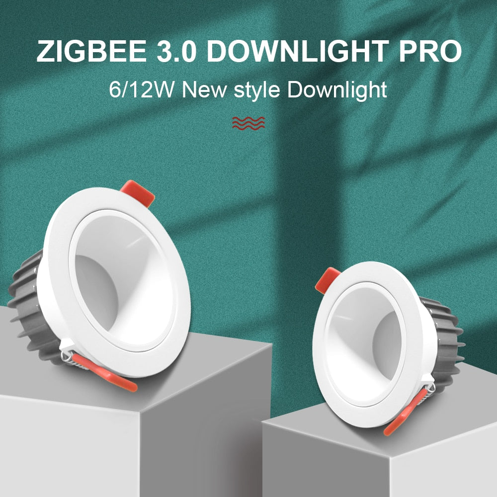 Gledopto Zigbee 3.0 Smart RGBCCT LED Downlight Pro 6W/12W Waterproof Rating IP54 Work With Tuya APP/Voice/RF Remote Control