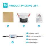 Gledopto Zigbee 3.0 Smart RGBCCT LED Downlight Pro 6W/12W Waterproof Rating IP54 Work With Tuya APP/Voice/RF Remote Control