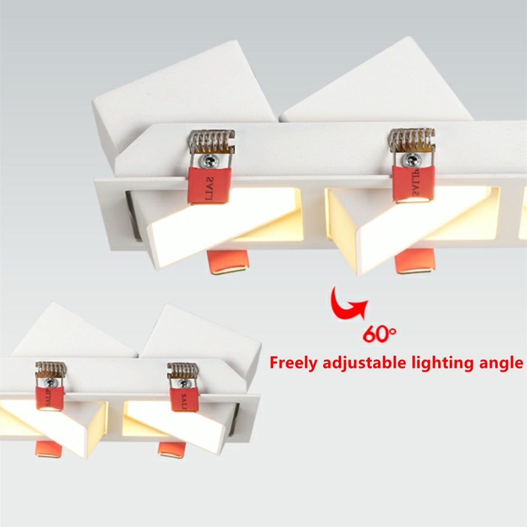 LED downlight adjustable angle ceiling light grille spotlight embedded 7W 14W 21W living room bedroom aisle home lighting