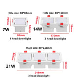 LED downlight adjustable angle ceiling light grille spotlight embedded 7W 14W 21W living room bedroom aisle home lighting