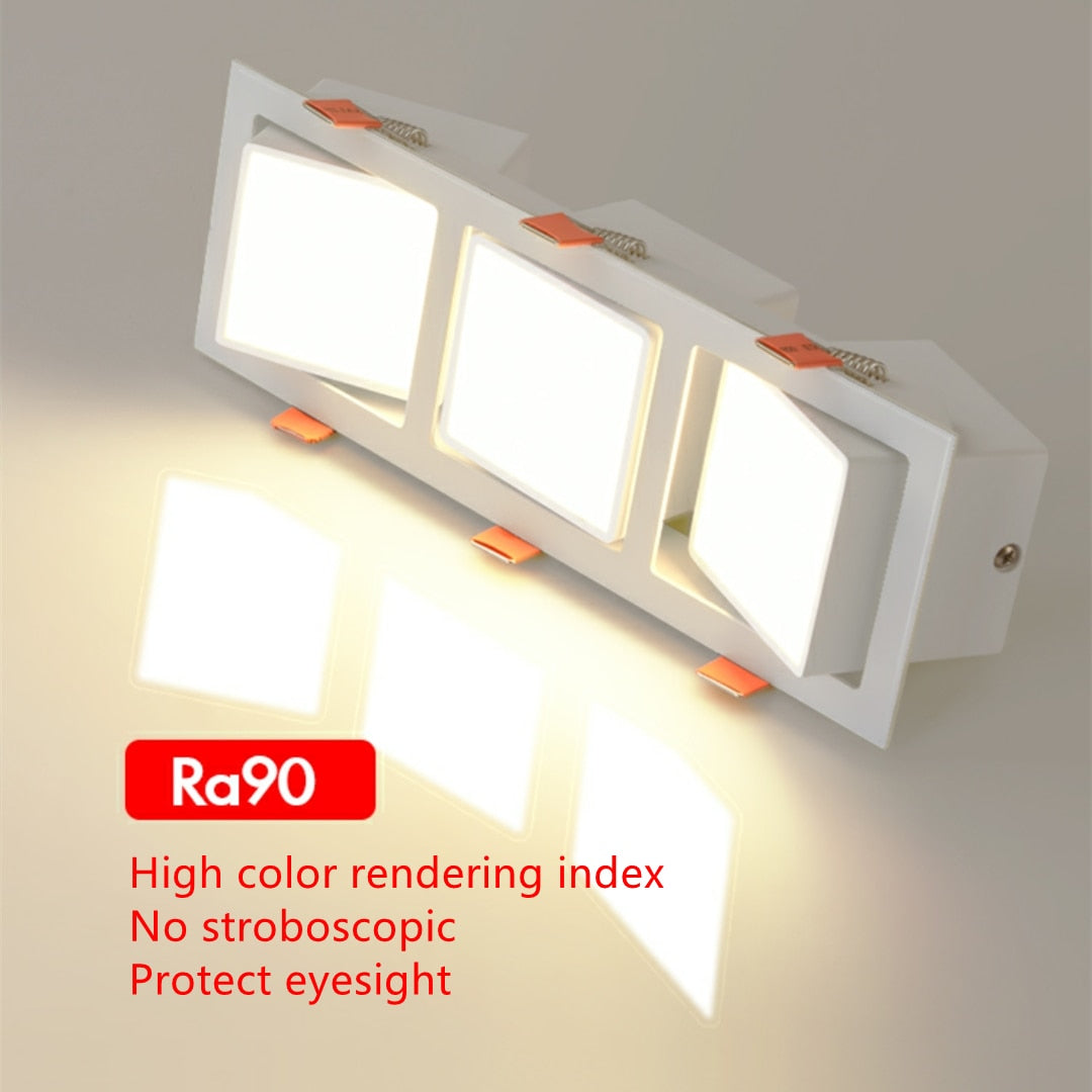 LED downlight adjustable angle ceiling light grille spotlight embedded 7W 14W 21W living room bedroom aisle home lighting