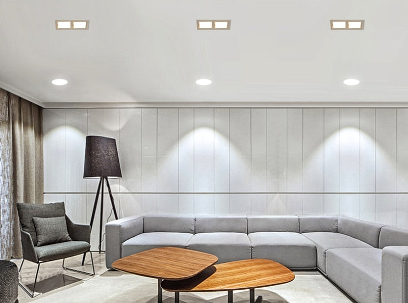 LED downlight adjustable angle ceiling light grille spotlight embedded 7W 14W 21W living room bedroom aisle home lighting