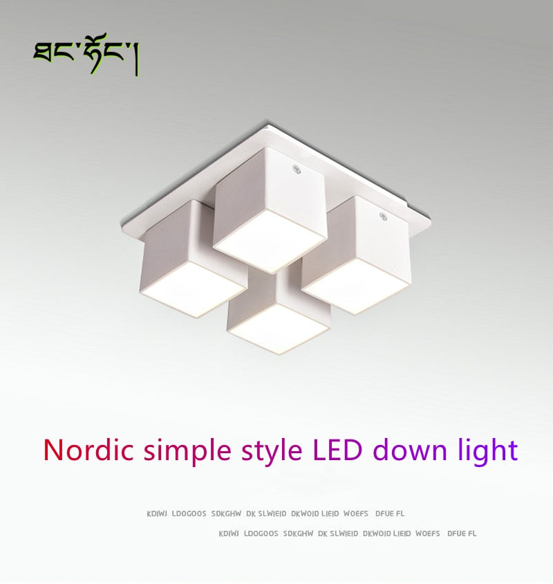 LED downlight Nordic four-head downlight 28W indoor home lighting fixtures adjustable angle ceiling light
