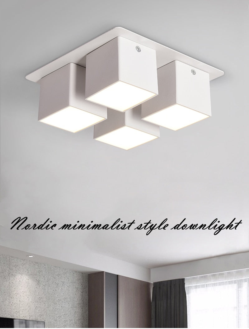 LED downlight Nordic four-head downlight 28W indoor home lighting fixtures adjustable angle ceiling light