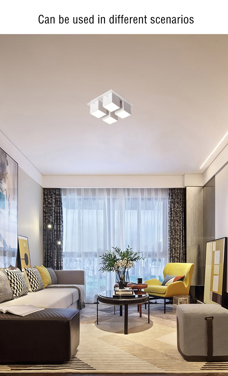 LED downlight Nordic four-head downlight 28W indoor home lighting fixtures adjustable angle ceiling light