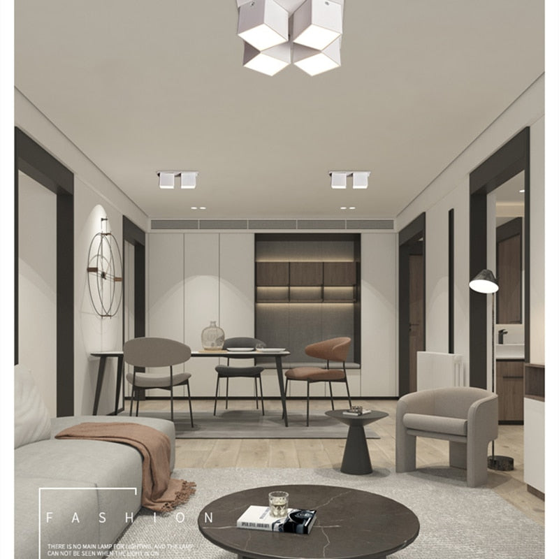 LED downlight Nordic four-head downlight 28W indoor home lighting fixtures adjustable angle ceiling light