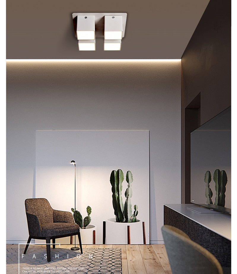 LED downlight Nordic four-head downlight 28W indoor home lighting fixtures adjustable angle ceiling light