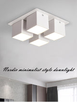 LED downlight Nordic four-head downlight 28W indoor home lighting fixtures adjustable angle ceiling light