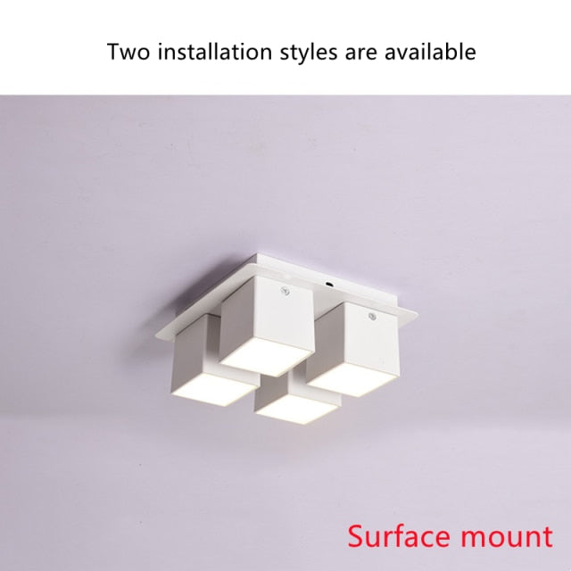 LED downlight Nordic four-head downlight 28W indoor home lighting fixtures adjustable angle ceiling light