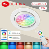 Smart LED Light Miboxer 9W RGB + CCT LED Downlight FUT068 Round AC 100V-240V WiFi Control Brightness Dimmable Angle Adjustable