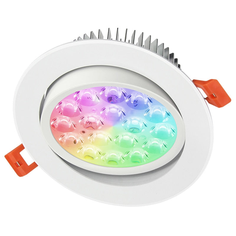 Smart LED Light Miboxer 9W RGB + CCT LED Downlight FUT068 Round AC 100V-240V WiFi Control Brightness Dimmable Angle Adjustable