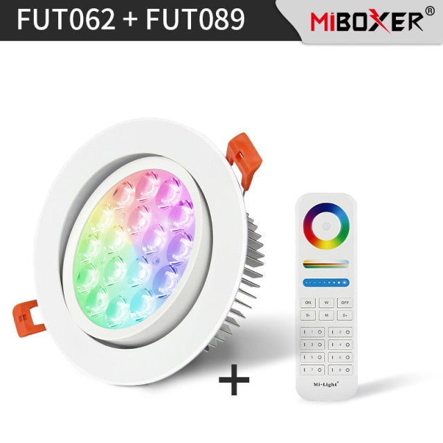 Smart LED Light Miboxer 9W RGB + CCT LED Downlight FUT068 Round AC 100V-240V WiFi Control Brightness Dimmable Angle Adjustable