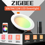 LED downlight smart home ZIGBEE light link RGBCCT led dimmable lamp work with  Ecoh plus SmartThings Voice control LED