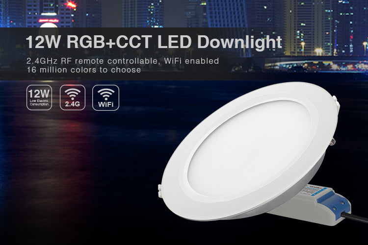 Miboxer LED Downlight 12W RGB CCT FUT066 Round AC 100V-240V Brightness Adjustable Smart LED Living Room Light Bedroom Downlight