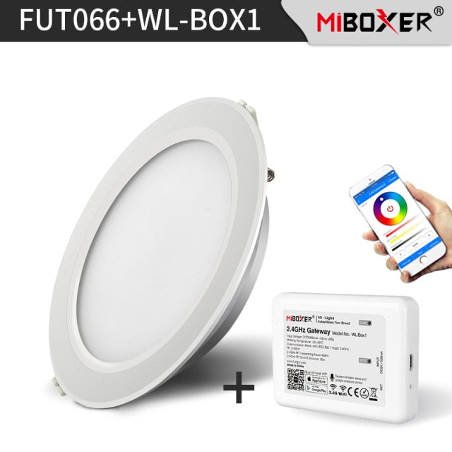 Miboxer LED Downlight 12W RGB CCT FUT066 Round AC 100V-240V Brightness Adjustable Smart LED Living Room Light Bedroom Downlight