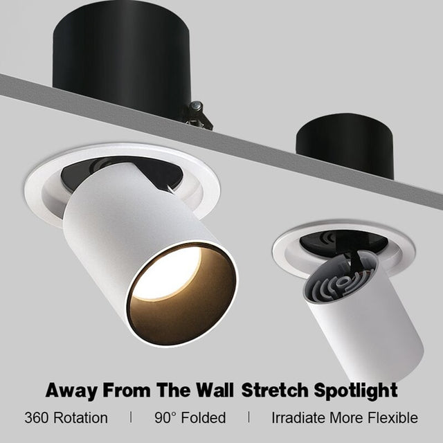 LED Downlight Embedded Ceiling Lamp 7W 10W 12W Dimmable Spotlight Living Room Simple Nordic Adjustable And Rotate COB Light