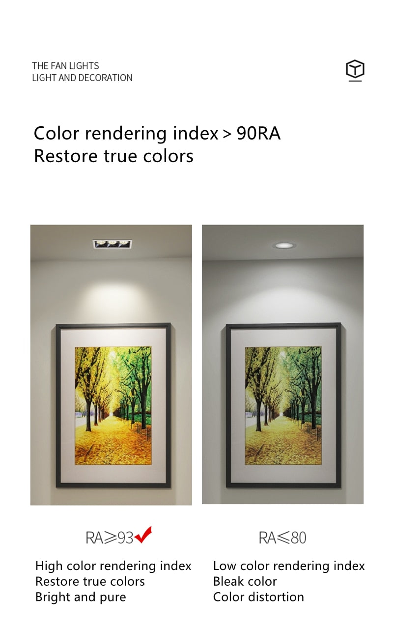 LED downlight square spotlight 32W embedded ceiling downlight bedroom living room aisle restaurant home lighting lighting