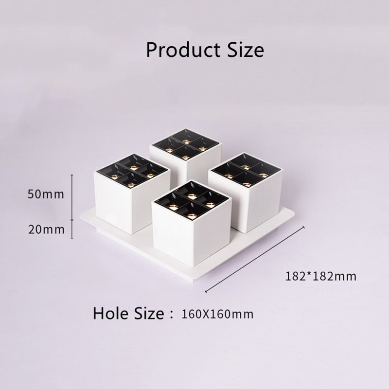 LED downlight square spotlight 32W embedded ceiling downlight bedroom living room aisle restaurant home lighting lighting