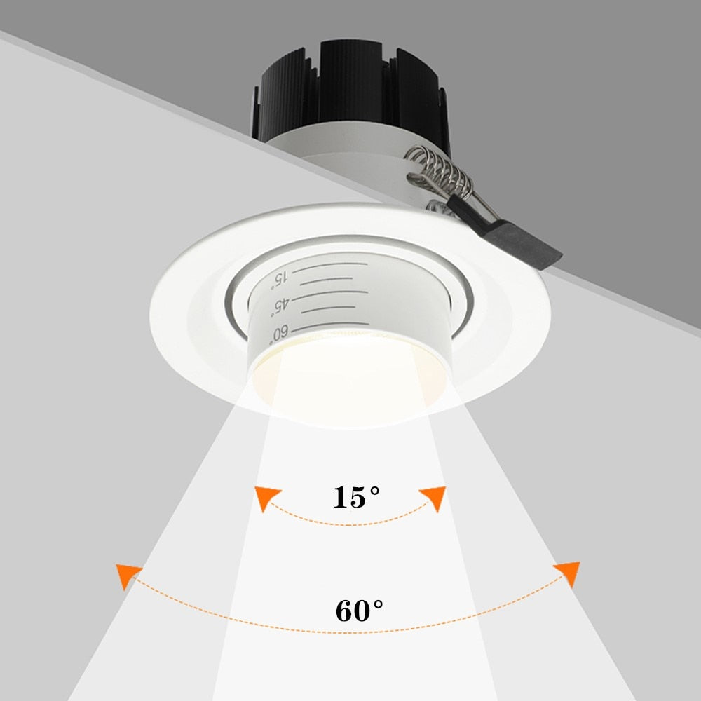 Focusable Led Downlights 5W 10W Led Ceiling Light 15W Recessed Down Light Round Ceiling lamp 220V 110V  LED Spot Light Lightings