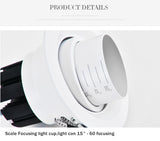 Focusable Led Downlights 5W 10W Led Ceiling Light 15W Recessed Down Light Round Ceiling lamp 220V 110V  LED Spot Light Lightings