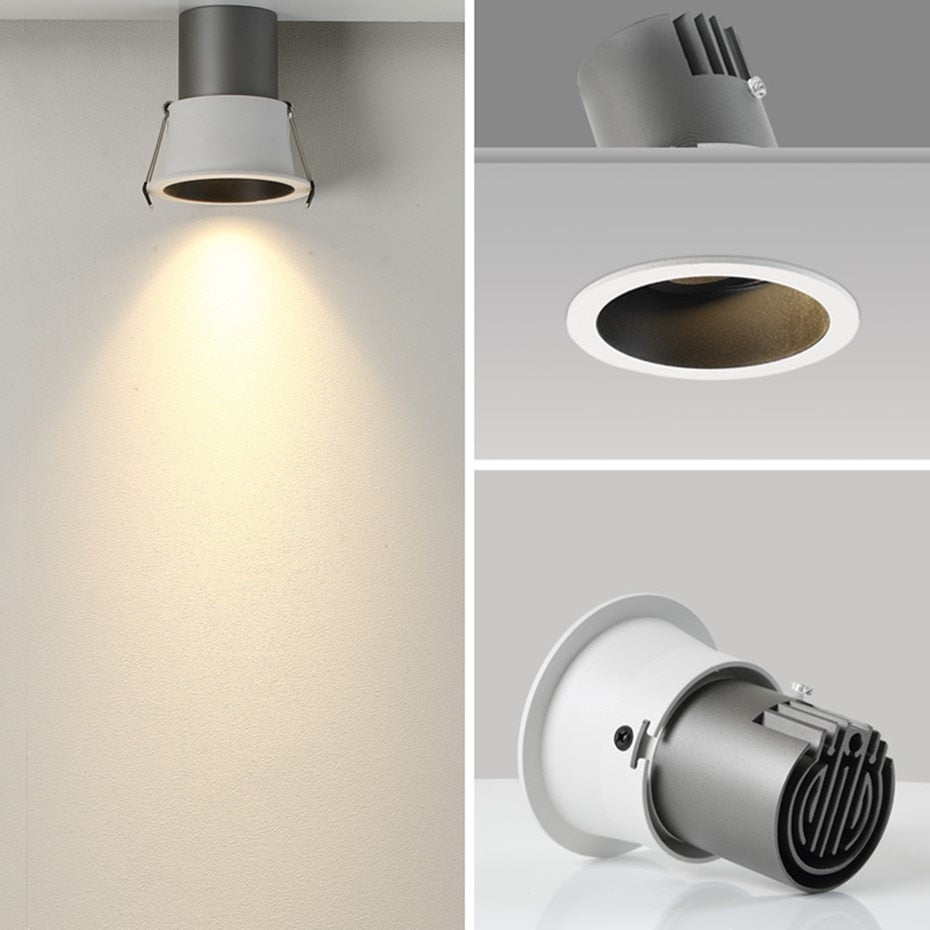 Dimmable LED Recessed spot light Narrow Border Downlight living room spotlight 7W 12W 15W downlight minimalist bedroom light