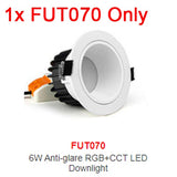 MiBoxer 6W Anti-glare RGB+CCT LED Downlight Dimmable Ceiling 110V 220V 60 Degree Angle 2.4G RF Remote WiFi Voice Control FUT070