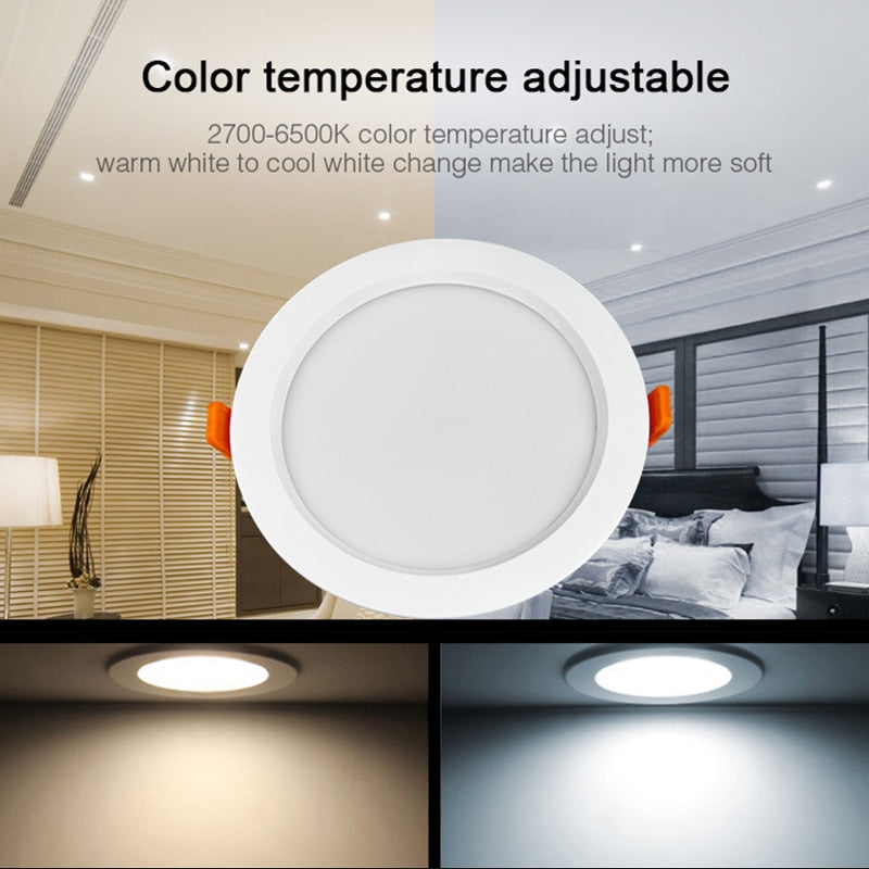 Miboxer living room 15W RGB + CCT LED downlight FUT069 round AC 100V-240V dimmable wireless wifi control LED ceiling downlight