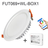 Miboxer living room 15W RGB + CCT LED downlight FUT069 round AC 100V-240V dimmable wireless wifi control LED ceiling downlight